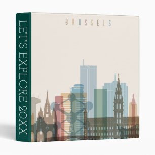 Brussels, Belgium City Skyline Binder