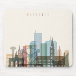 Brussels, Belgium City Skyline Mouse Pad