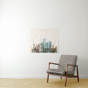 Brussels, Belgium City Skyline Tapestry