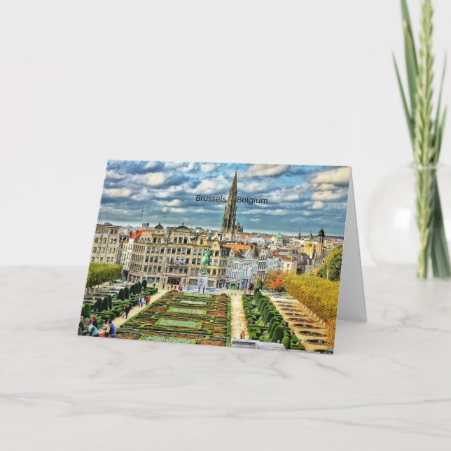 Brussels, Belgium cityscape Folded Greeting Card (Front)