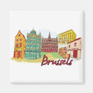 Brussels, Belgium Famous City Magnet