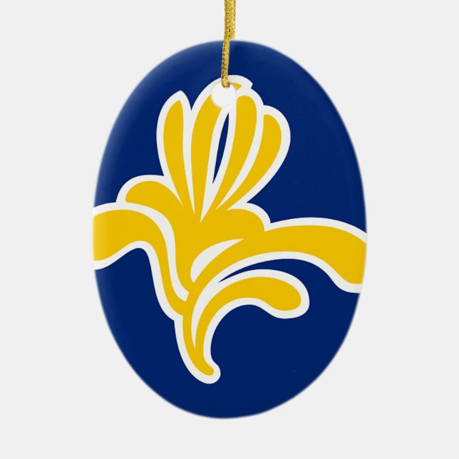 Brussels (Belgium) Flag Ceramic Ornament (Front)