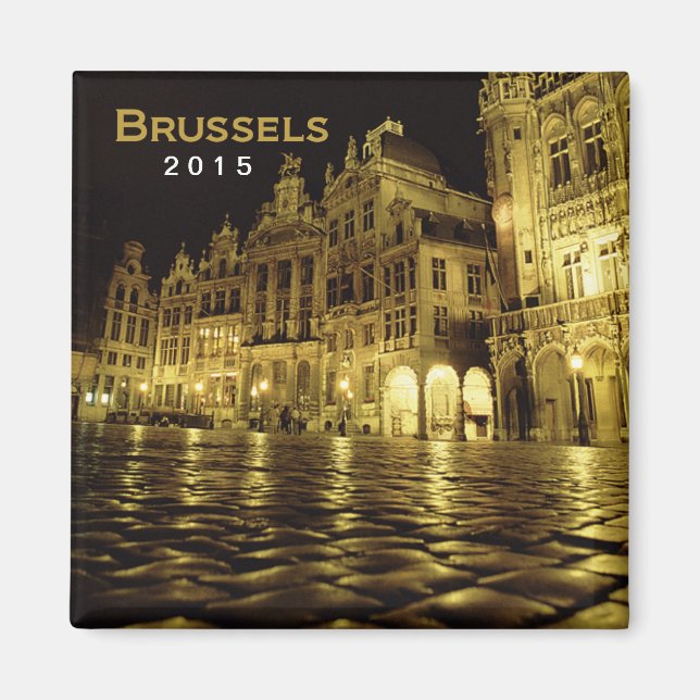 Brussels Belgium Nighttime Magnet Change Year (Front)