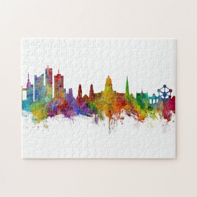 Brussels Belgium Skyline Jigsaw Puzzle (Horizontal)
