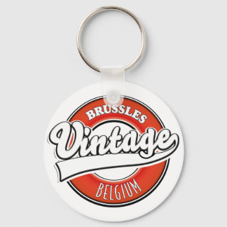 Brussels Belgium vintage logo Keychain