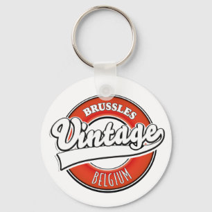 Brussels Belgium vintage logo Keychain