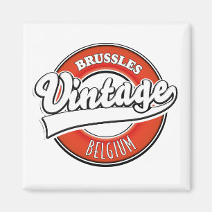 Brussels Belgium vintage logo Magnet