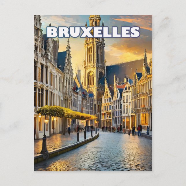 Brussels, city of contrasts and charms postcard (Front)