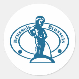 brussels classic round sticker