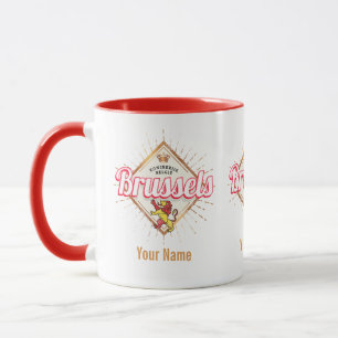 Brussels Europe Capital Belgium Retro Lion Vintage Mug