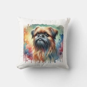 Brussels Griffon 211024AREF125 - Watercolor Throw Pillow