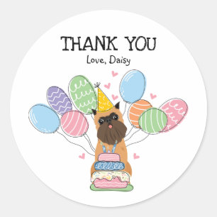 Brussels Griffon Birthday Party Favour Tags Sticke