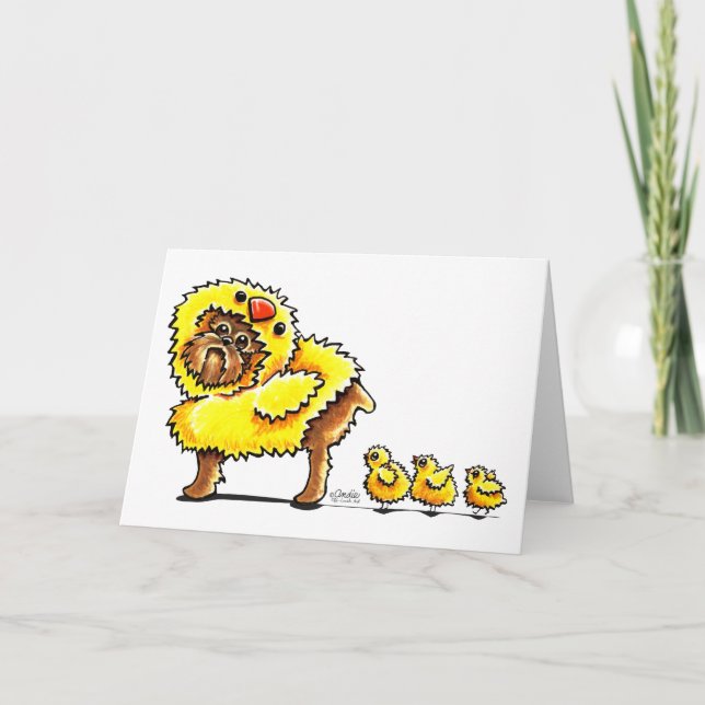 Brussels Griffon Chick Easter Holiday Card (Front)