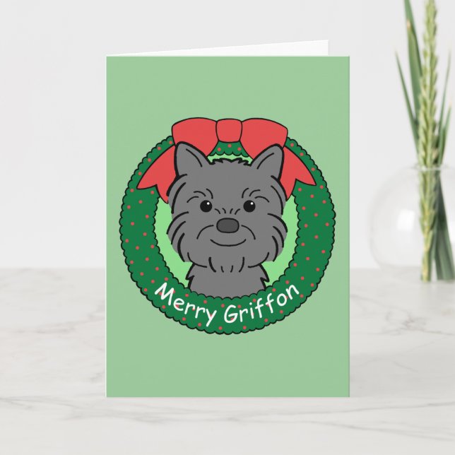 Brussels Griffon Christmas Holiday Card (Front)