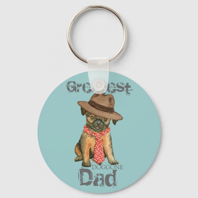 Brussels Griffon Dad Keychain (Front)