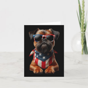 Brussels Griffon Dog 4th Of July American Independ Card