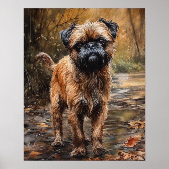 Brussels Griffon Dog Art Print Poster (Front)