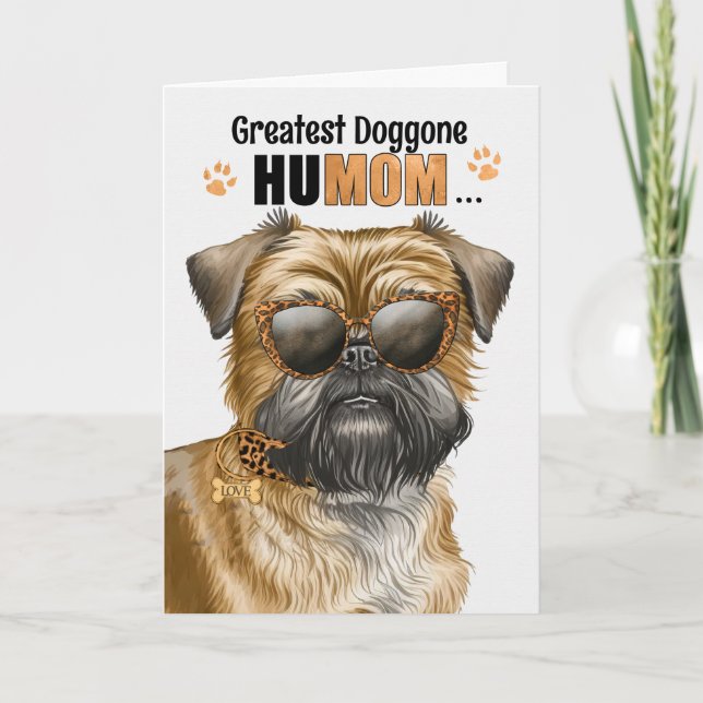 Brussels Griffon Dog Best HuMOM Ever Mother's Day Holiday Card (Front)