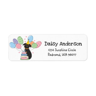 Brussels Griffon Dog Birthday Return Address Label
