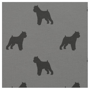 Brussels Griffon Dog Breed Silhouettes Patterned Fabric