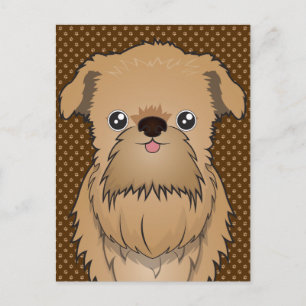 Brussels Griffon Dog Cartoon Paws Postcard