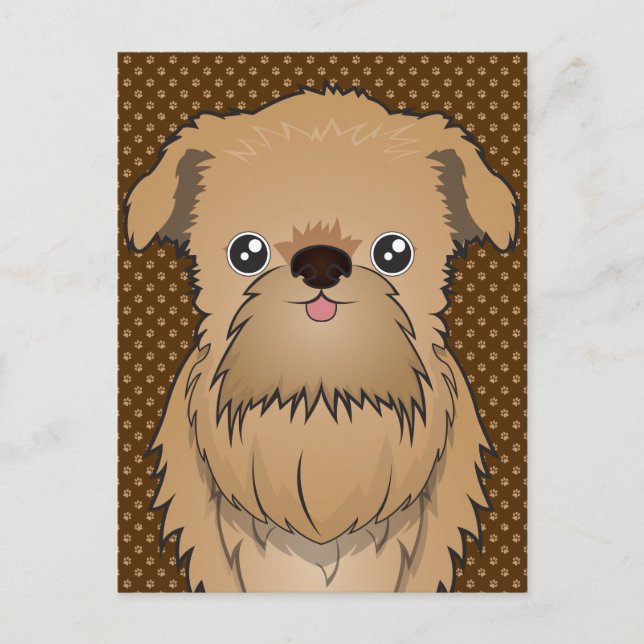 Brussels Griffon Dog Cartoon Paws Postcard (Front)