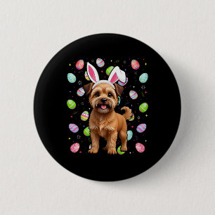 Brussels Griffon Dog Happy Easter Egg Hunt Bunny E 2 Inch Round Button