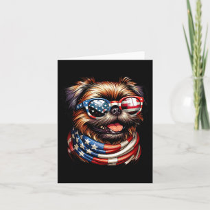Brussels Griffon Dog Lover Us Flag 4th Of July Pat Card