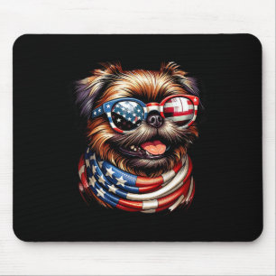 Brussels Griffon Dog Lover Us Flag 4th Of July Pat Mouse Pad
