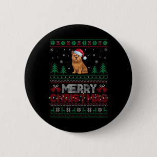 Brussels Griffon Dog Lovers Santa Hat Christmas Tr 2 Inch Round Button