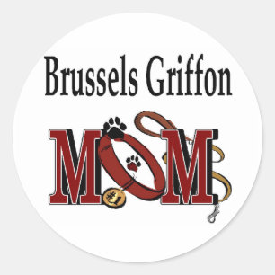 Brussels Griffon Dog MOM Classic Round Sticker