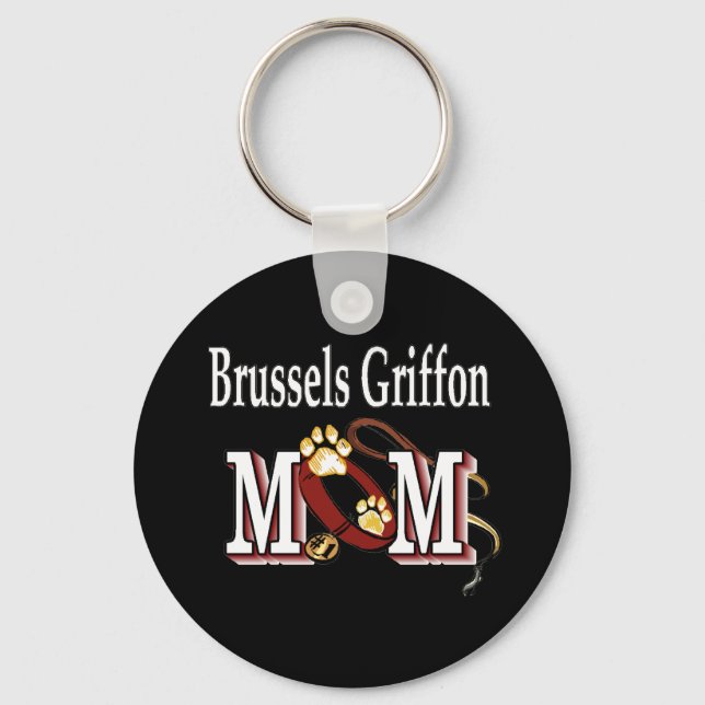 Brussels Griffon Dog MOM Keychain (Front)