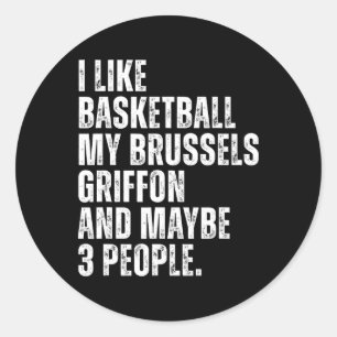 Brussels Griffon Dog Owner Sketll Lover Funny Classic Round Sticker