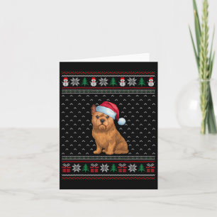 Brussels Griffon Dog Wearing Santa Hat Ugly Xmas D Card