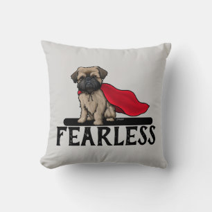 Brussels Griffon Fearless Throw Pillow