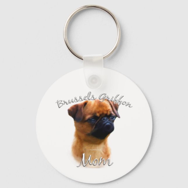 Brussels Griffon Mom 2 Keychain (Front)