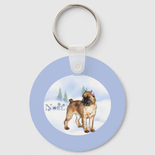 Brussels Griffon Noel Keychain