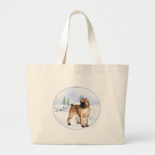 Brussels Griffon Noel Large Tote Bag