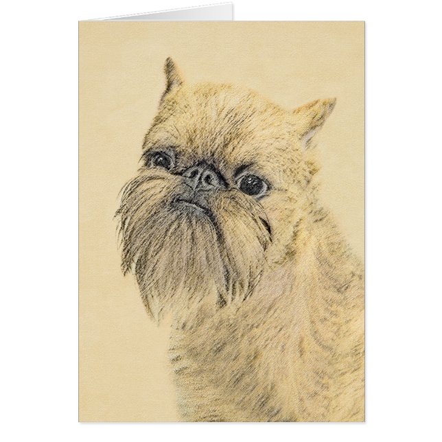 Brussels Griffon Painting - Cute Original Dog Art (Front)
