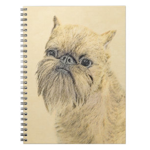 Brussels Griffon Painting - Cute Original Dog Art Notebook