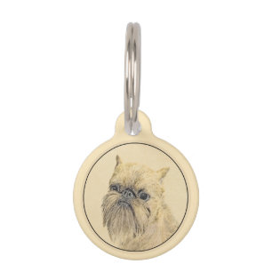 Brussels Griffon Painting - Cute Original Dog Art Pet Tag