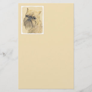 Brussels Griffon Painting - Cute Original Dog Art Stationery