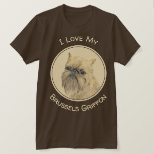 Brussels Griffon Painting - Cute Original Dog Art T-Shirt