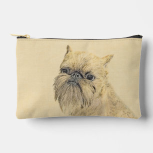 Brussels Griffon Painting Red Rough Cute Dog Art Accessory Pouch