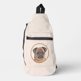 Brussels Griffon Painting Red Smooth Cute Dog Art Sling Bag