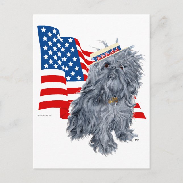 Brussels Griffon Patriotic Postcard (Front)