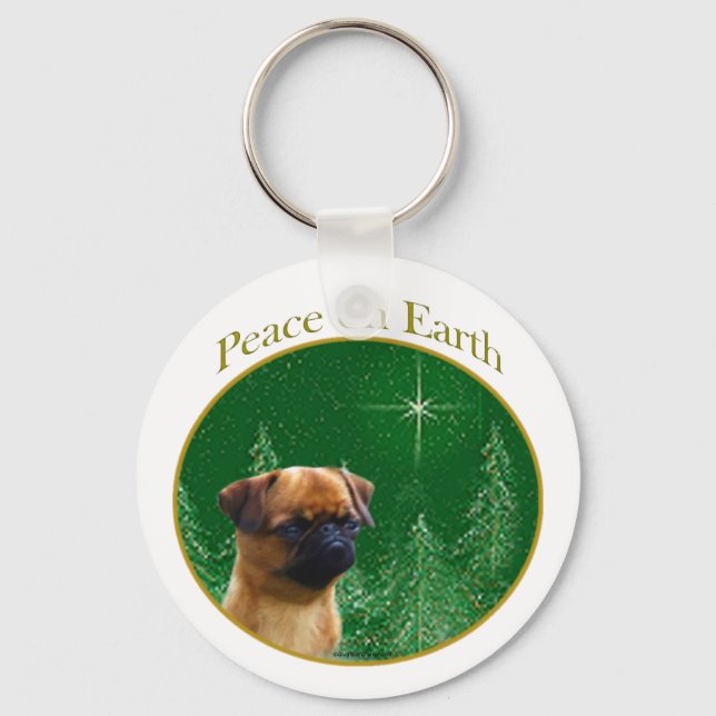 Brussels Griffon Peace Keychain (Front)