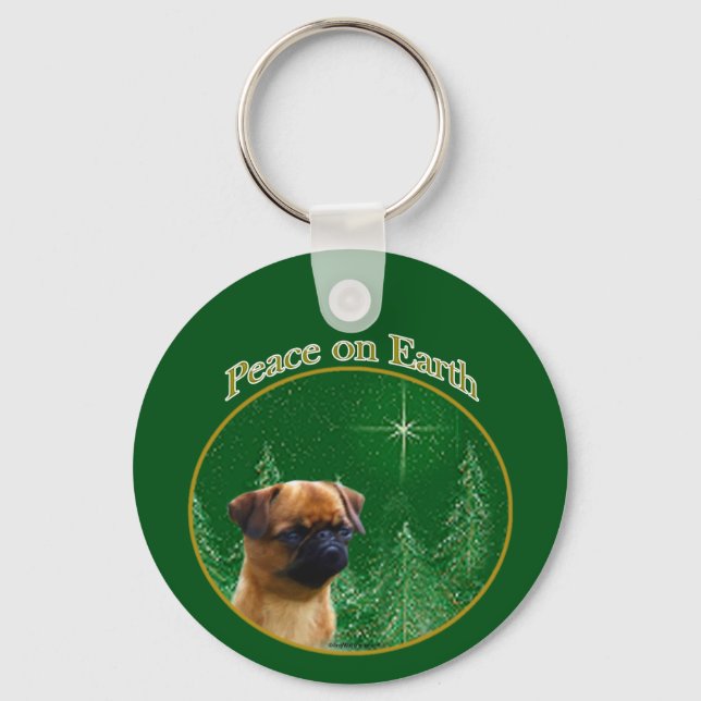 Brussels Griffon Peace Keychain (Front)