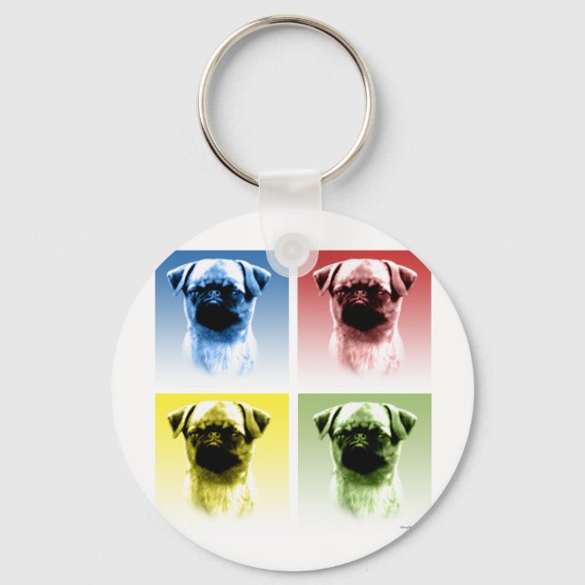 Brussels Griffon Pop Art Keychain (Front)