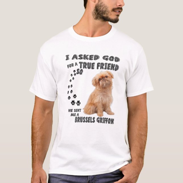 Brussels Griffon Quote Mom, Griff Dad, Belgium Gri T-Shirt (Front)
